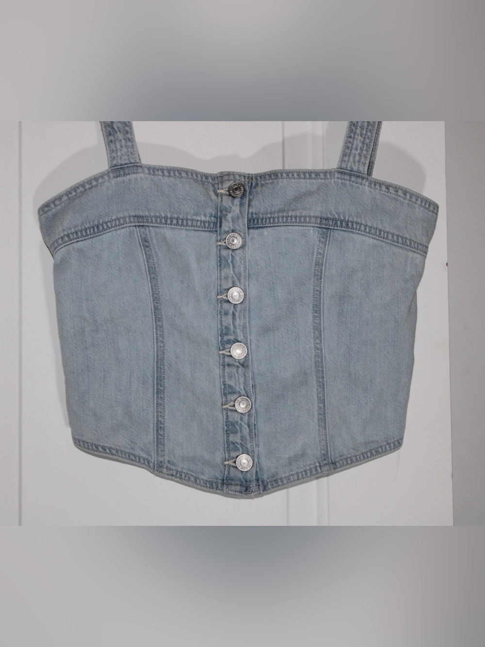 Levi’s NWOT Light Wash Denim Corset Tank Top | Small | Adjustable Straps